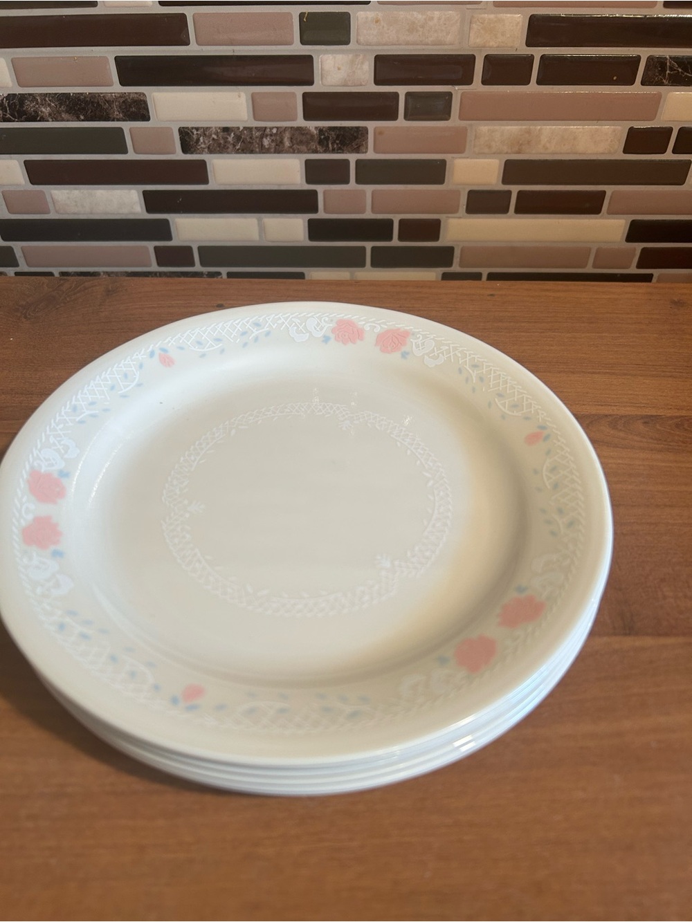 Vintage Corelle English Breakfast Lunch Plate - Set of 6